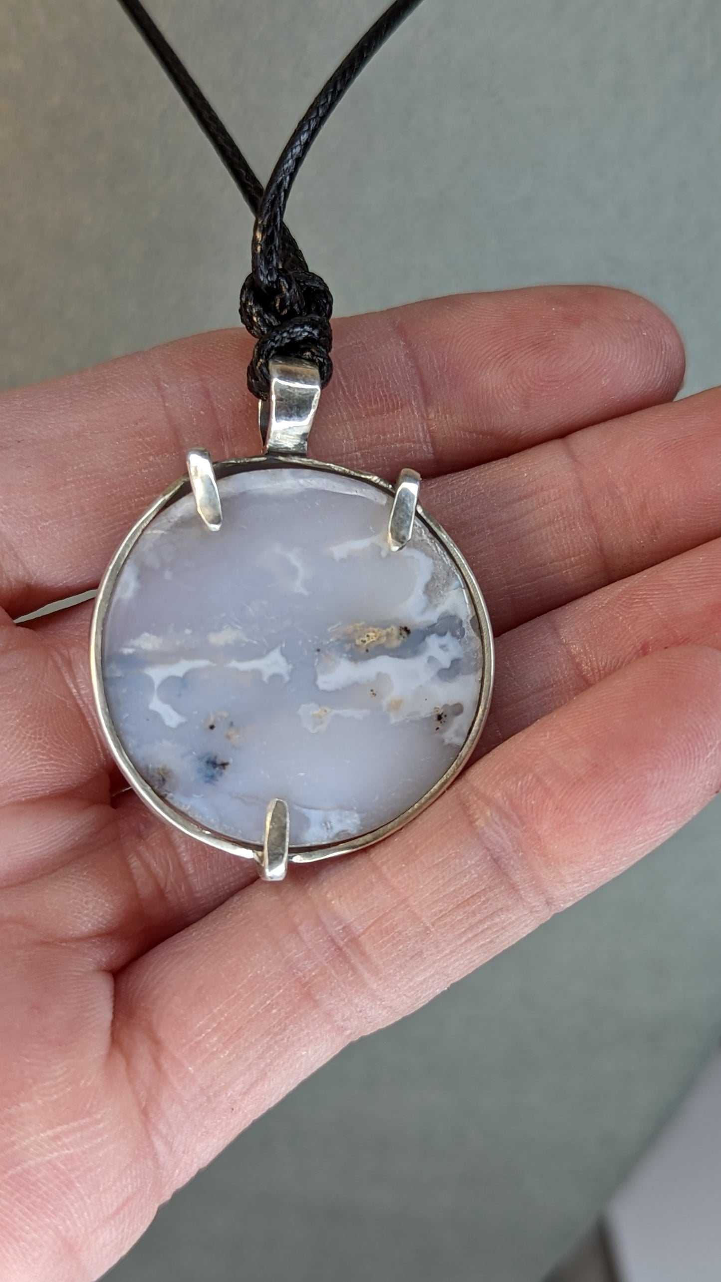Spooky Dendritic Agate Silver Pendant