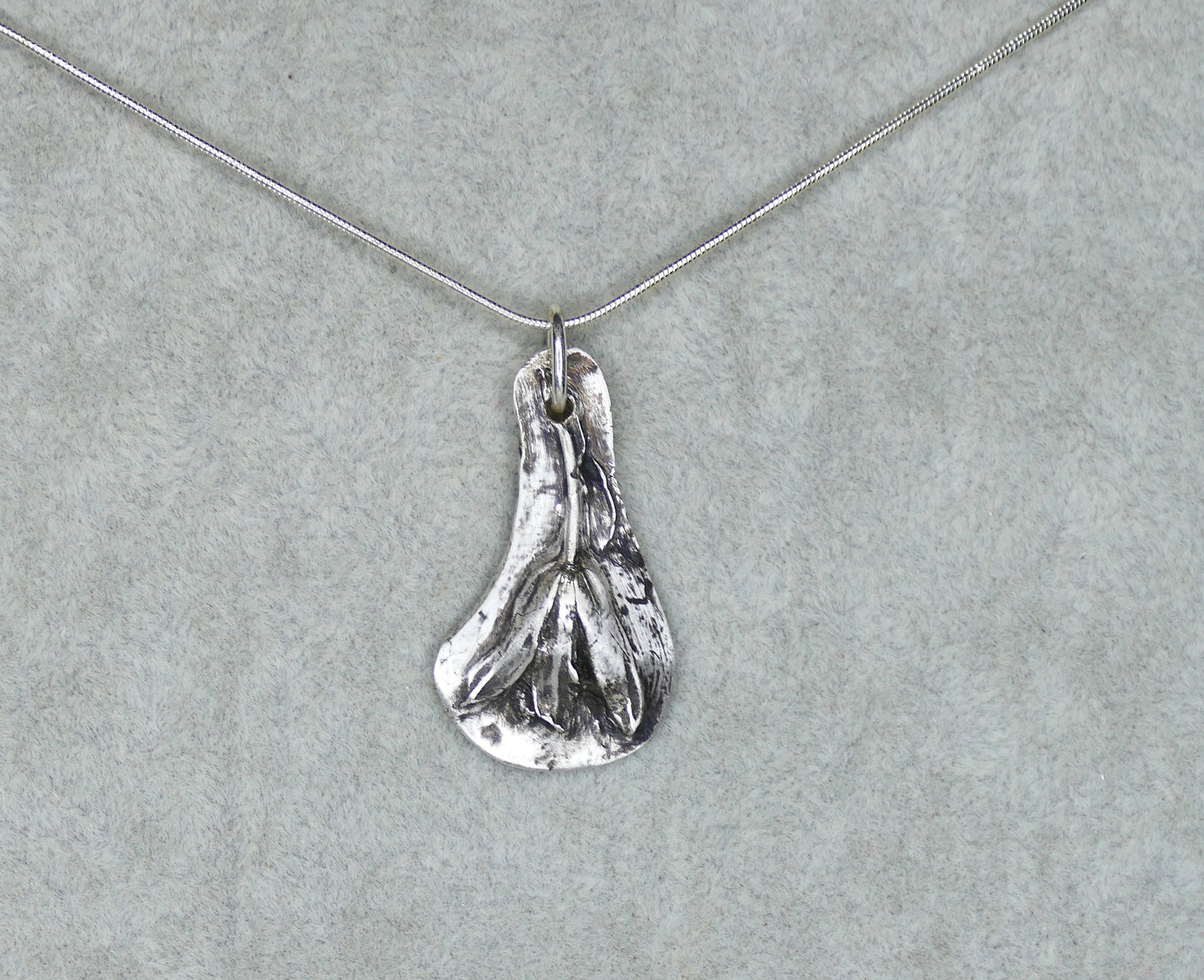 Antiqued Fine Silver Bluebell Pendant