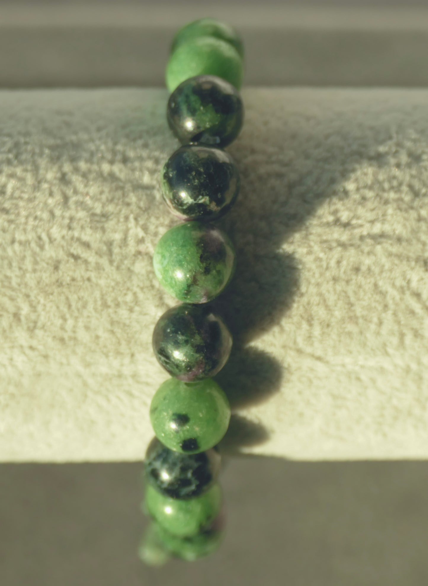 Ruby Zoisite & Sakota Emerald Stretch Bracelet - 7"/17.8cm - Large