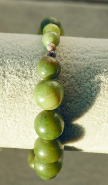 Olive Jade & Pietersite Stretch Bracelet -  7"/17.8cm - Large