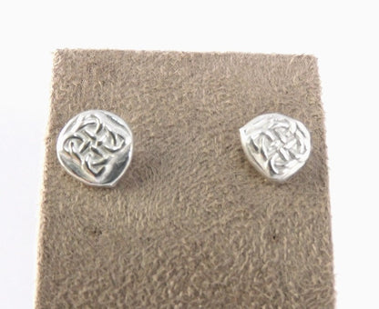 Celtic Dara Cross Studs - Celtic Studs - Celtic Earrings - Viking Style Studs - silver earring gift idea- Rustic Studs