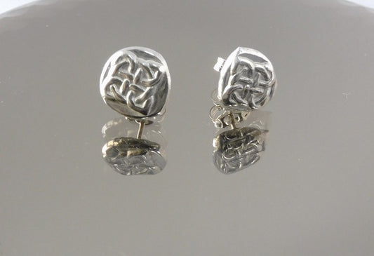 Celtic Dara Cross Studs - Celtic Studs - Celtic Earrings - Viking Style Studs - silver earring gift idea- Rustic Studs