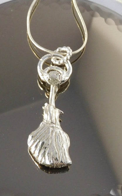 Sterling Silver Broomstick - Goddess Broomstick - Funky Broomstick - Broomstick Talisman