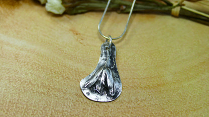 Antiqued Fine Silver Bluebell Pendant