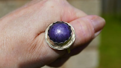 Purple Star Sapphire Cocktail Ring size 'Q'