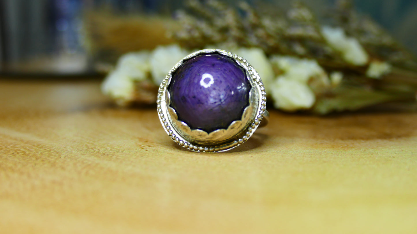 Purple Star Sapphire Cocktail Ring size 'Q'