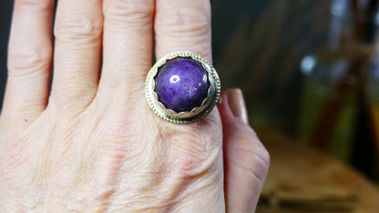 Purple Star Sapphire Cocktail Ring size 'Q'