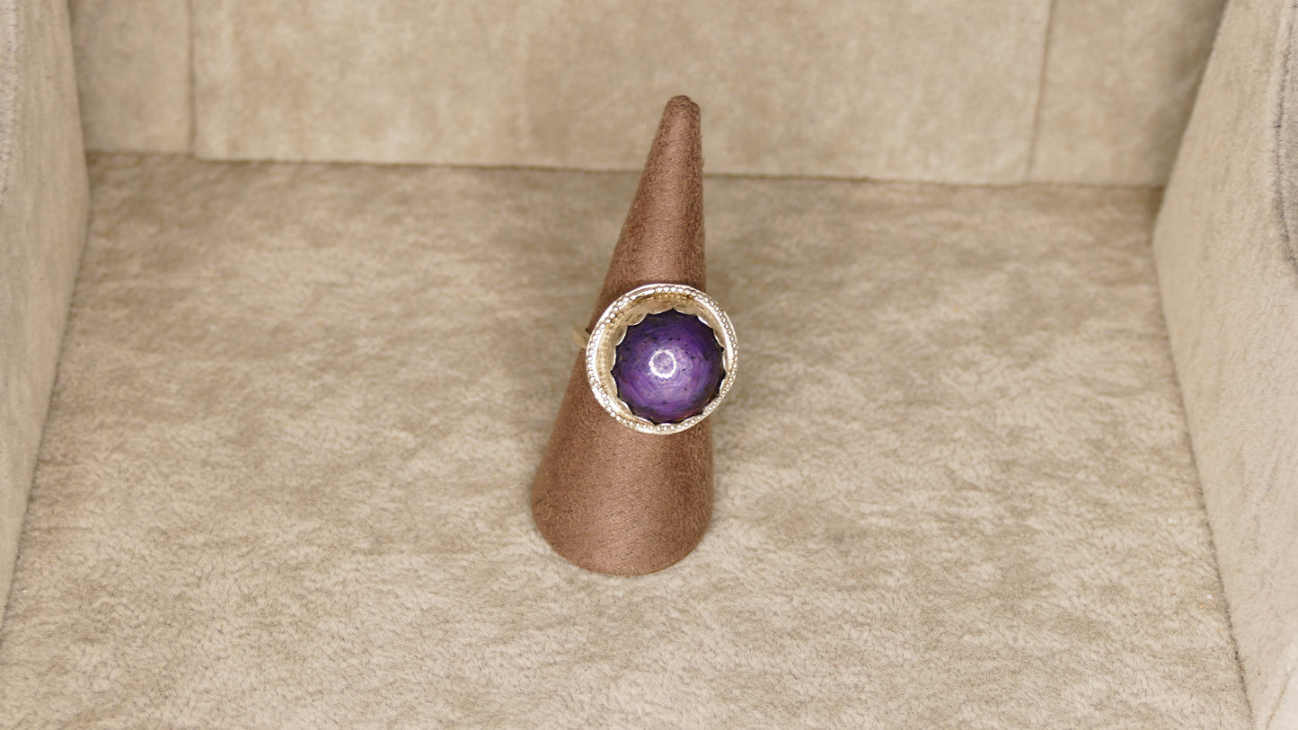 Purple Star Sapphire Cocktail Ring size 'Q'