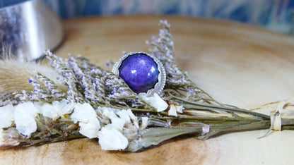 Purple Star Sapphire Cocktail Ring size 'Q'