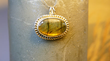 Labradorite Heart Pendant & 18" Chain