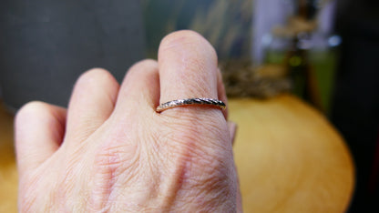 Silver Square Twist Stacker Ring