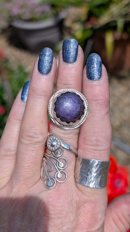 Purple Star Sapphire Cocktail Ring size Q