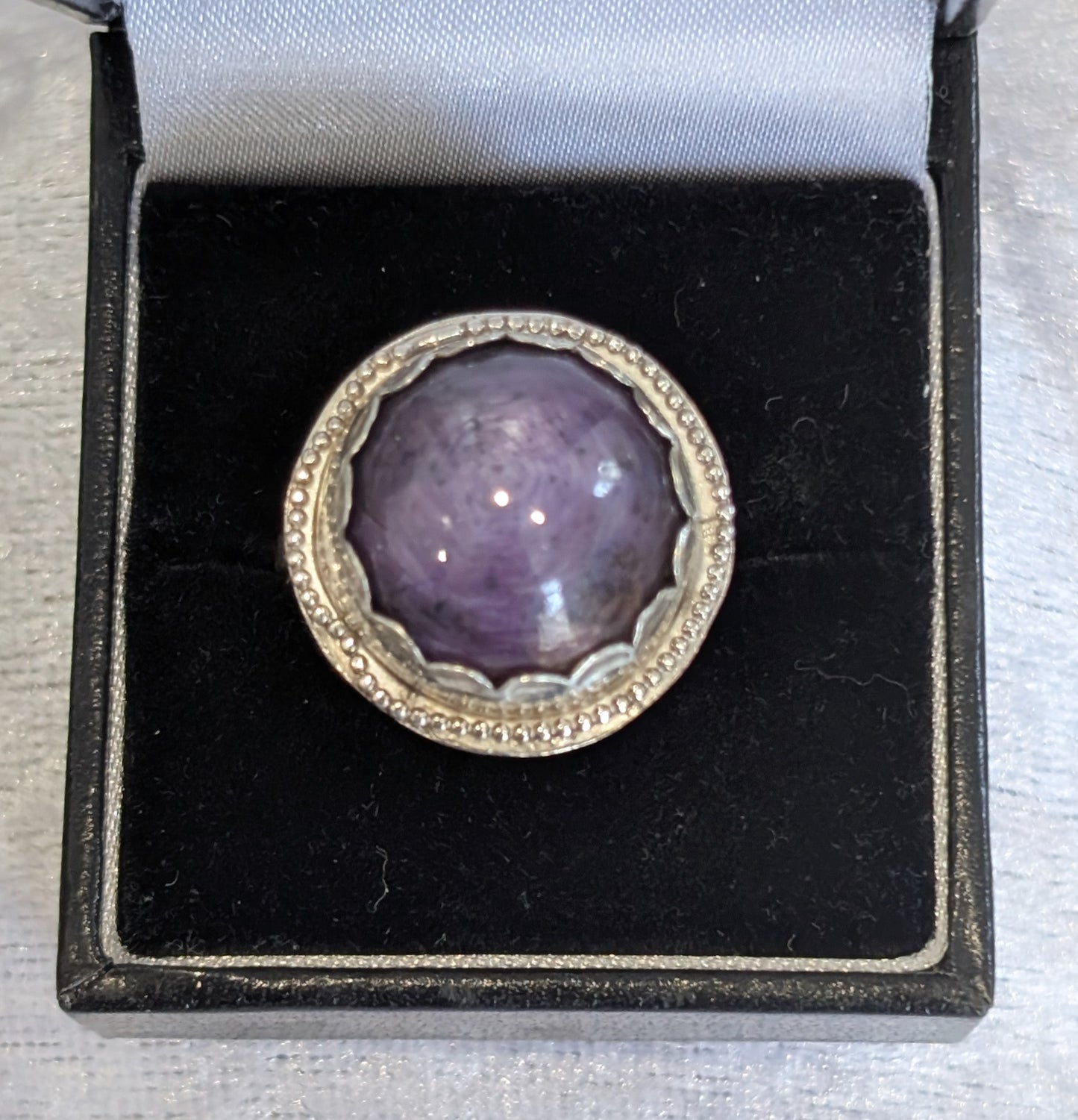 Purple Star Sapphire Cocktail Ring size Q