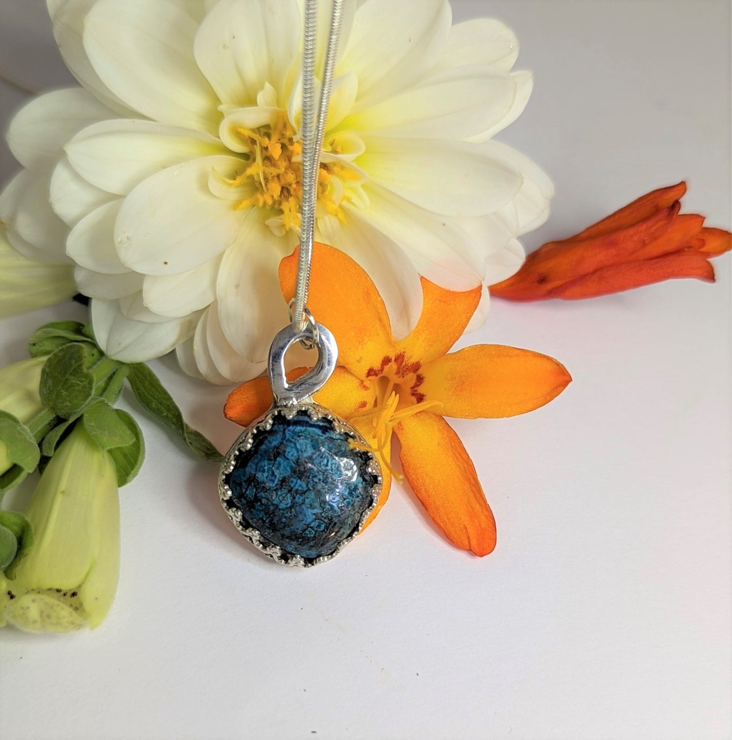 Turquoise, Azurite & Pyrite pendant